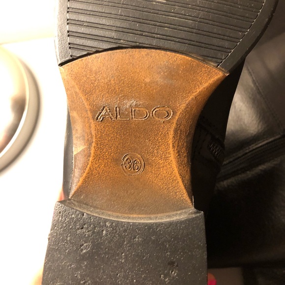 Aldo leather upper knee high boots with size zipper. Size 6. - Picture 5 of 6